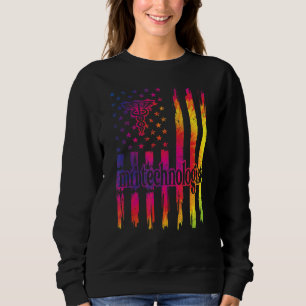 Mri Tech Magnetic Resonance Imaging Tech Us Flag Sweatshirt