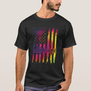 Mri Tech Magnetic Resonance Imaging Tech Us Flag T-Shirt