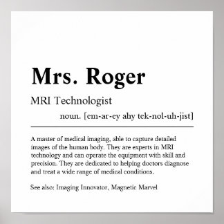 MRI Technologist Personalised Gift Poster