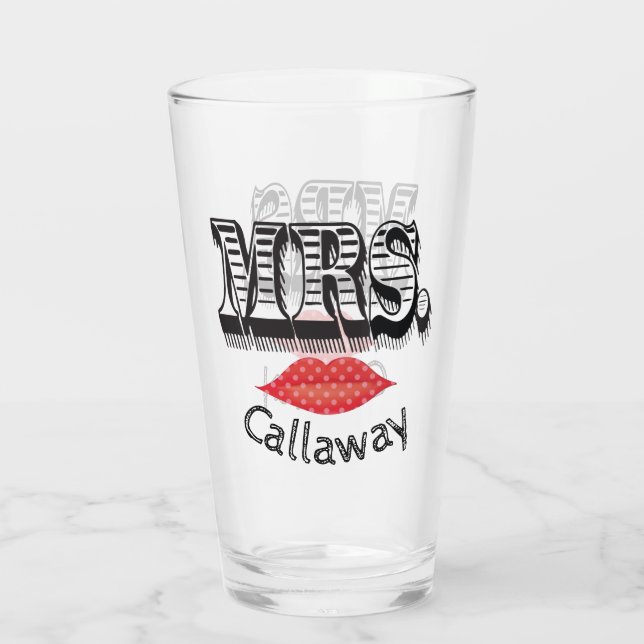 Mrs Always Right Bride Wedding Funny Glass (Back)