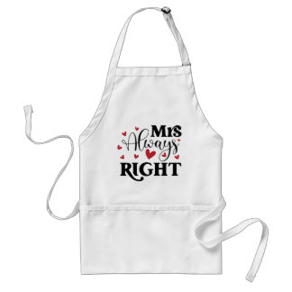 Mrs Always Right Couple Gift | Wife | Girlfriend Standard Apron