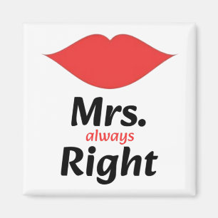 Mrs. Always Right Red Lips Matching Magnet