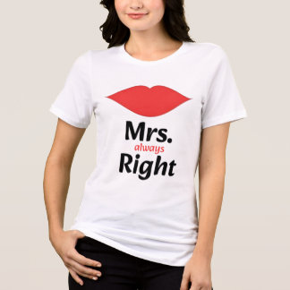 Mrs. Always Right Red Lips Matching Tri-Blend Shirt