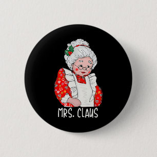 Mrs and Mr Santa Claus Couples Matching Christmas  6 Cm Round Badge