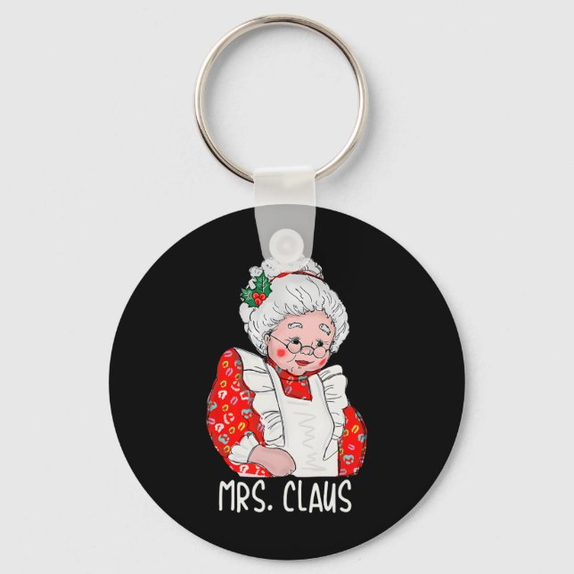 Mrs and Mr Santa Claus Couples Matching Christmas  Key Ring (Front)
