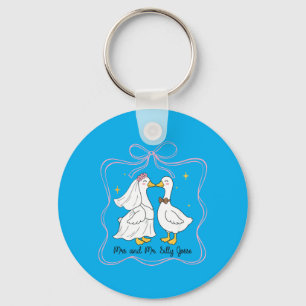 Mrs And Mr Silly Goose Wedding Party Funny 2 Key Ring