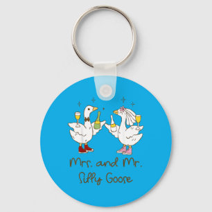 Mrs And Mr Silly Goose Wedding Party Funny Key Ring