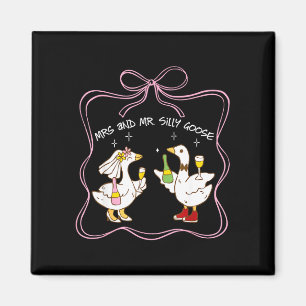 Mrs and mr silly goose wedding party funny  magnet