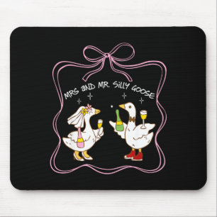 Mrs and mr silly goose wedding party funny mouse pad