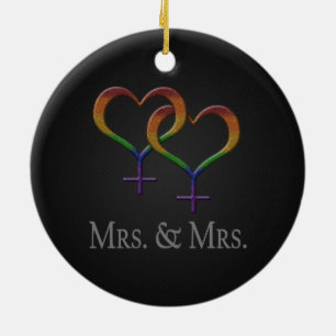 Mrs. and Mrs. Ceramic Tree Decoration