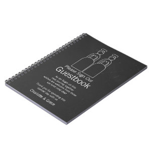 Mrs and Mrs Doodle Lesbian Brides Guestbook Spiral Notebook