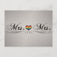 Mrs. and Mrs. Lesbian Pride Typography Design