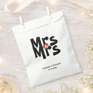 Mrs and Mrs Modern Wedding Personalised Favour Bags