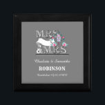 Mrs and Mrs Personalised Lesbian Wedding Gift Gift Box<br><div class="desc">A special wedding gift on a special day for the happy lesbian couple; this cute design, "MRS and MRS" with a cute pair of love birds and bird house in pink and blue. Don't forget to personalise it with the date of the wedding and their names and surnames for that...</div>