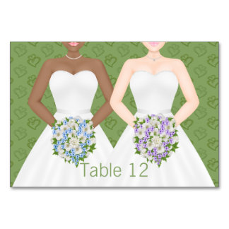 Mrs and Mrs Two Brides Lesbian Wedding Table Number
