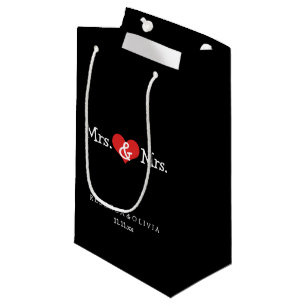 Mrs and Mrs Two Brides Wedding Customisable Small Gift Bag