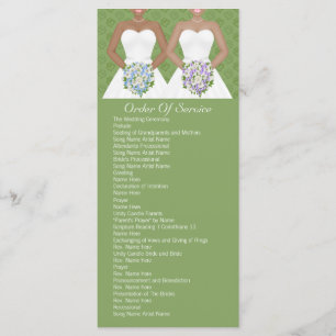 Mrs and Mrs Two Brides Wedding Service Order Programme