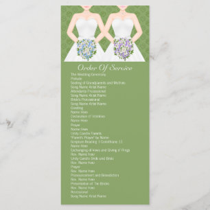 Mrs and Mrs Two Brides Wedding Service Order Programme