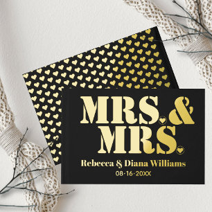Mrs. and Mrs. typography lesbian black wedding Guest Book