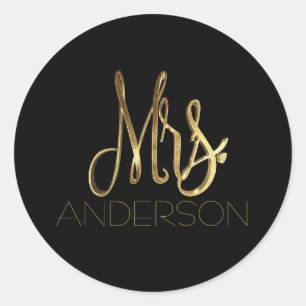 Mrs. Anderson Black Gold Typography Seal