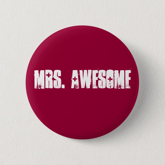 Mrs. Awesome 6 Cm Round Badge (Front)