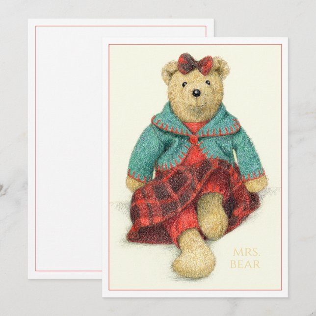 MRS. BEAR 5x7 Flat Card (Front/Back)