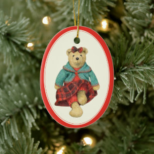 MRS. BEAR Ceramic Oval Ornament