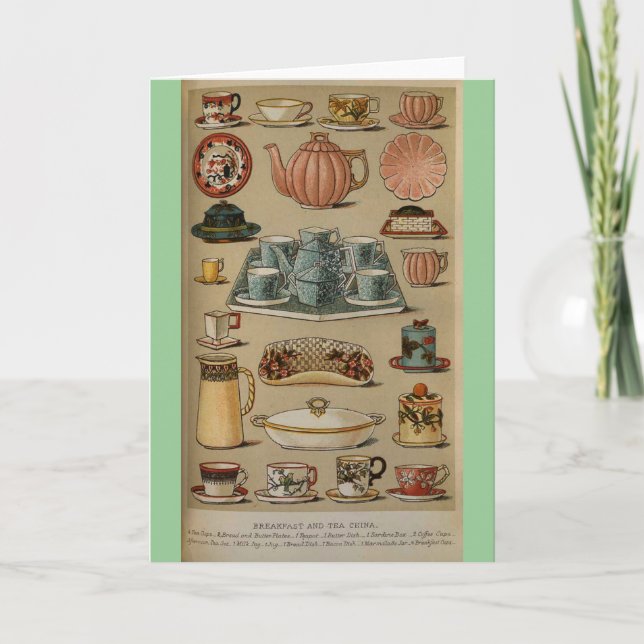 Mrs Beeton Breakfast Tea China Crockery Card (Front)
