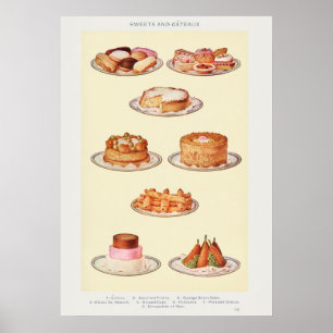 Mrs. Beeton's Vintage Sweets Art Poster