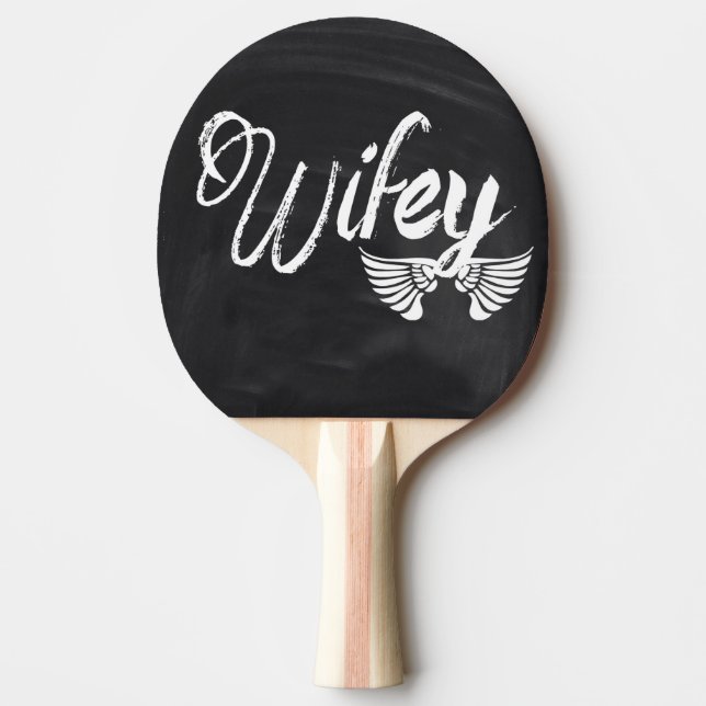 Mrs Biker honeymoon chalkboard wifey Ping Pong Paddle (Front)