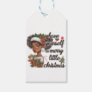 Mrs. Black Santa Melanin Christmas Claus Sista Gift Tags