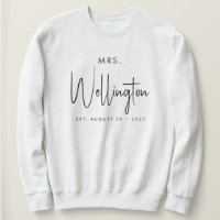 Mrs Black Script Custom Name Bridal Newlywed