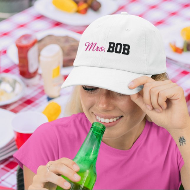 Mrs Bob Personalised Bride Wife Wedding Gift Trucker Hat (Creator Uploaded)
