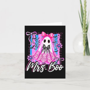 Mrs Boo Boujee Coquette Bow Retro Halloween Costum Card