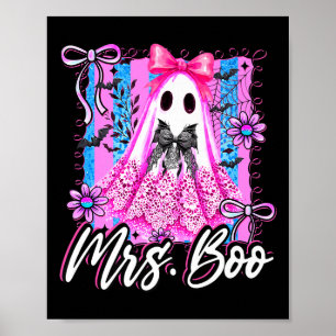 Mrs Boo Boujee Coquette Bow Retro Halloween Costum Poster
