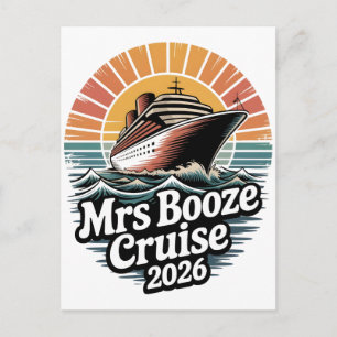Mrs Booze Cruise 2026 Matching Couples  Announcement Postcard