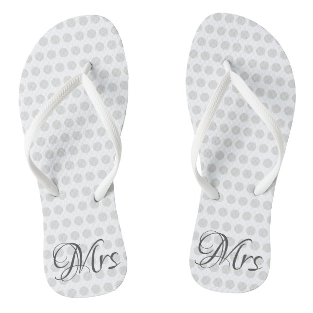 Mrs Bridal Elegant Wedding Day Womens White Jandals (Footbed)