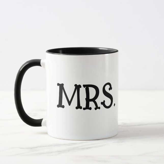 MRS. BRIDE WEDDING WIFE COFFEE MUG (Left)
