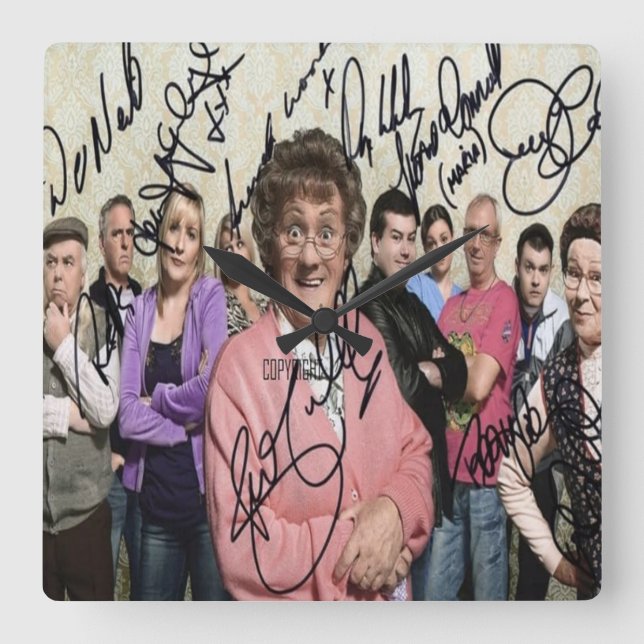 mrs browns boys signed square wall clock (Front)
