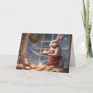 Mrs.Bunny serving Christmas baked goods Card