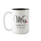 Mrs Calligraphy Heart Black Wedding Date