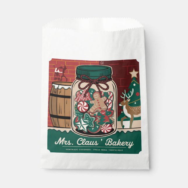 Mrs. Claus bakery party Favour Bags (Front)