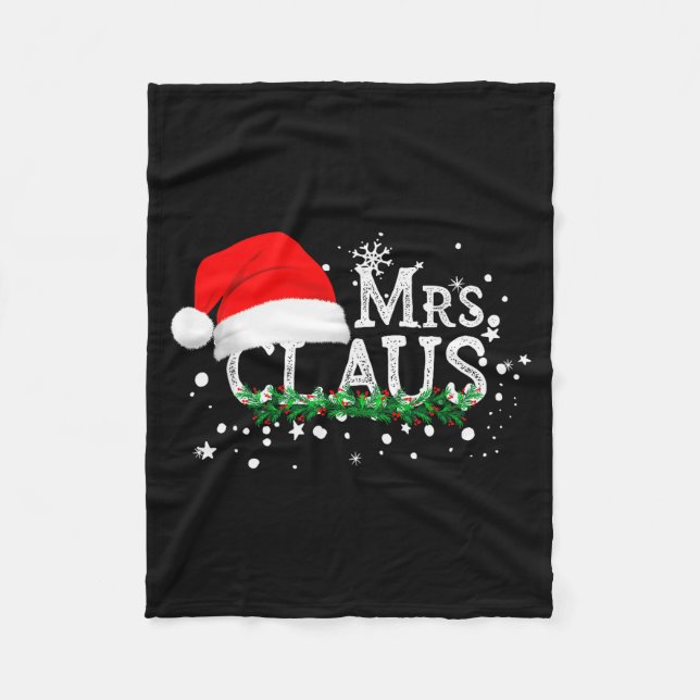 Mrs Claus Christmas Couples Matching Her Xmas Paja Fleece Blanket (Front)