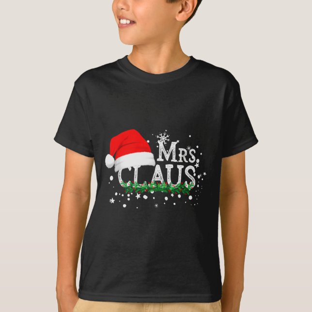 Mrs Claus Christmas Couples Matching Her Xmas Paja T-Shirt (Front)