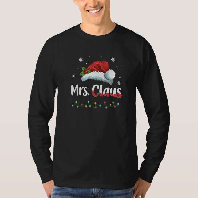 Mrs Claus Christmas Couples Matching His And Her P T-Shirt (Front)