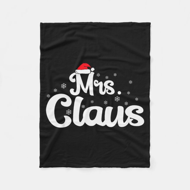 Mrs Claus Christmas Family Matching Pajama  Fleece Blanket (Front)
