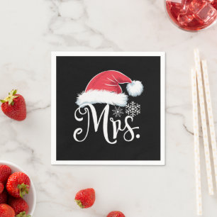 Mrs Claus Couples Matching Christmas Pyjamas Santa Napkin