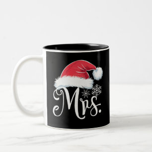 Mrs Claus Couples Matching Christmas Pyjamas Santa Two-Tone Coffee Mug