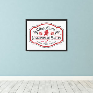 Mrs Claus' Gingerbread Bakery Canvas Print