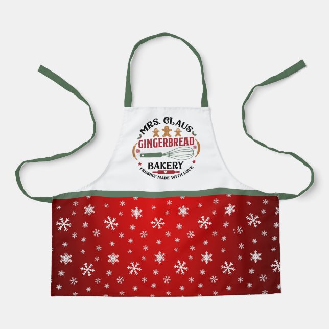 Mrs. Claus Gingerbread Bakery Christmas Small Kids Apron (Front)
